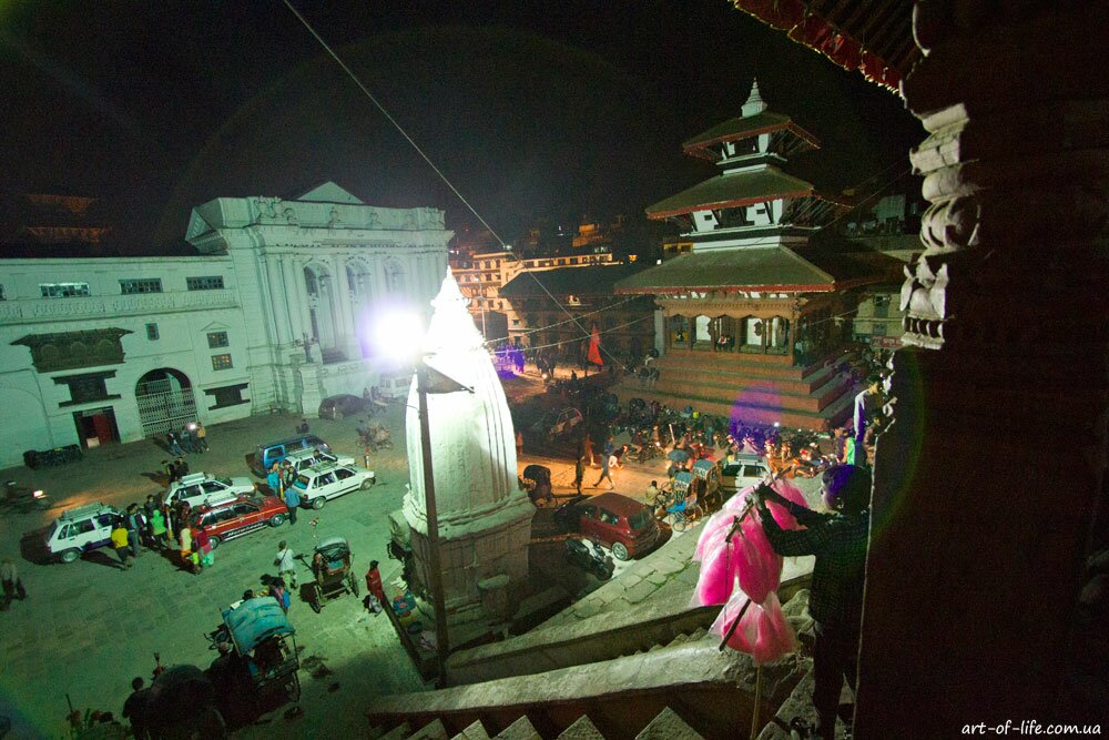 нічний Катманду, площа Дурбар